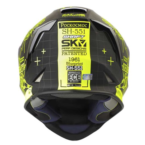Casco Shaft 551 Blueprint Negro Amarillo - Image 4