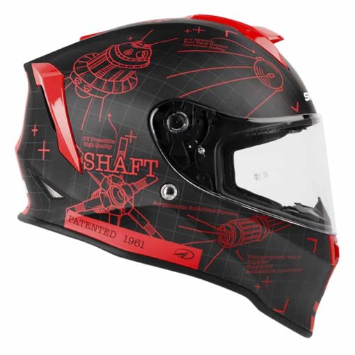 Casco Shaft 551 Blueprint Negro Rojo - Image 2