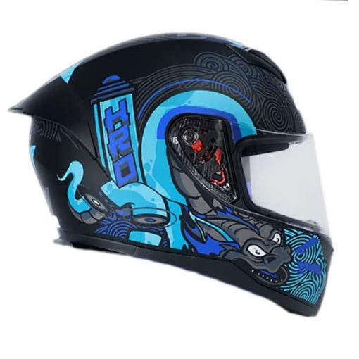 Casco Hro 511 Oriental Negro Mate Azul - Image 2