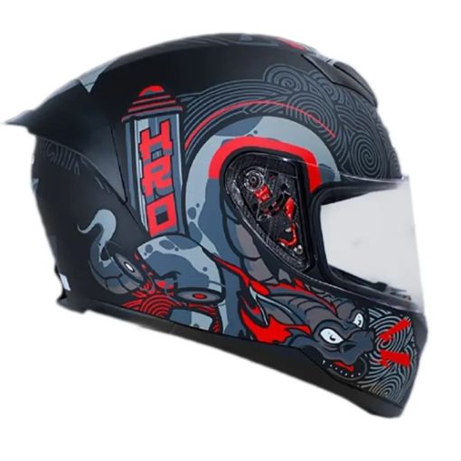 Casco Hro 511 Oriental Negro Rojo - Image 2