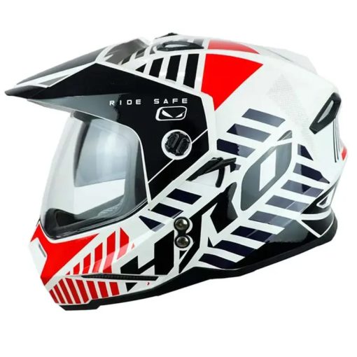 Casco Hro Mx330 Dv Bars Blanco Rojo