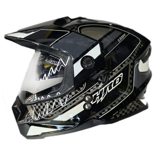 Casco Hro Mx330 Dv Carbon Negro Blanco