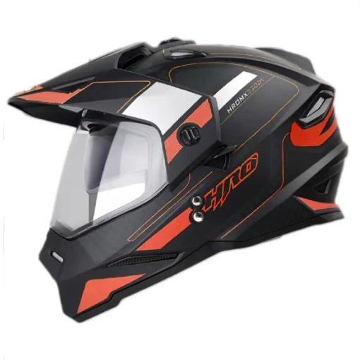 Casco Hro Mx330 Dv Carbon Negro Naranja