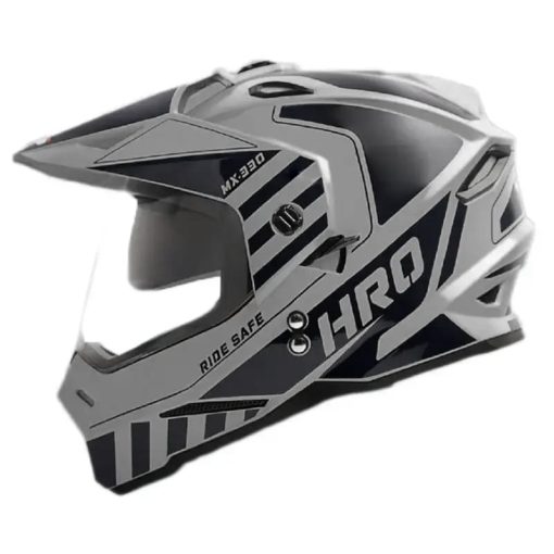 Casco Hro Mx330 Dv Rex Gris Mate Negro