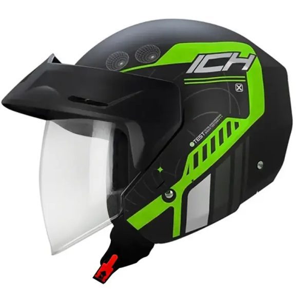 Casco Ich 101 Stelars Negro Mate Verde11 Copia 1 - Punto Llantas 1