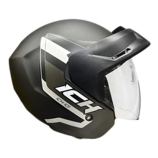 Casco Ich 101 Terra Negro Mate Gris - Image 2