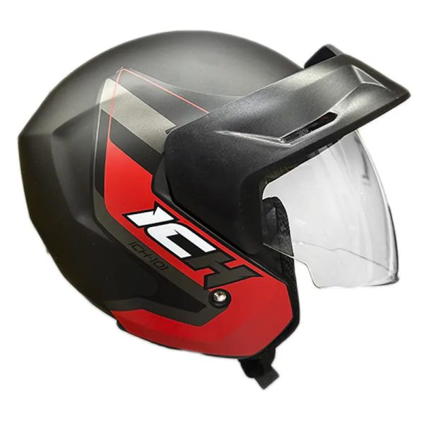 Casco Ich 101 Terra Negro Brillo Rojo11 Copia - Punto Llantas 2