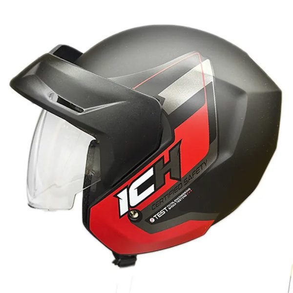 Casco Ich 101 Terra Negro Brillo Rojo21 Copia - Punto Llantas 1
