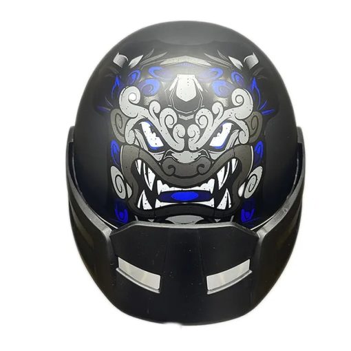 Casco Ich 101 Wind Lion Negro Brillo Azul - Image 2