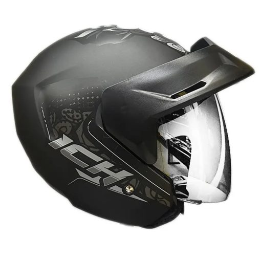 Casco Ich 101 Wind Lion Negro Brillo Gris - Image 3