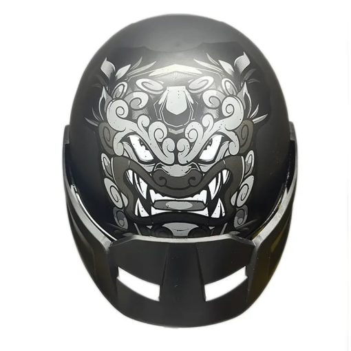 Casco Ich 101 Wind Lion Negro Brillo Gris - Image 2