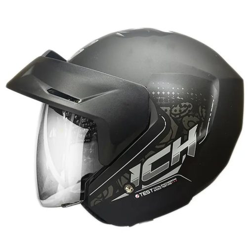Casco Ich 101 Wind Lion Negro Brillo Gris