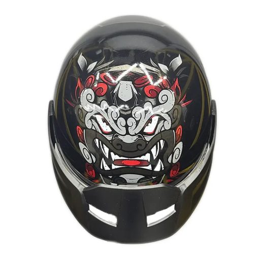 Casco Ich 101 Wind Lion Negro Brillo Rojo - Image 3