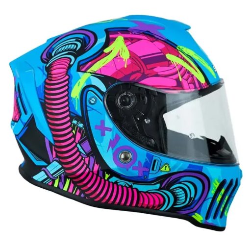 Casco Shaft 551 Deus Ex Machina Azul Fucsia - Image 2