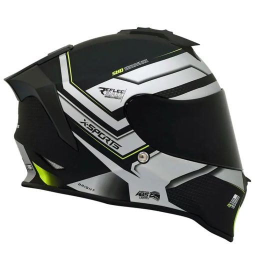 Casco X-Sports V151 Brigth Negro Amarillo Brillo - Image 2