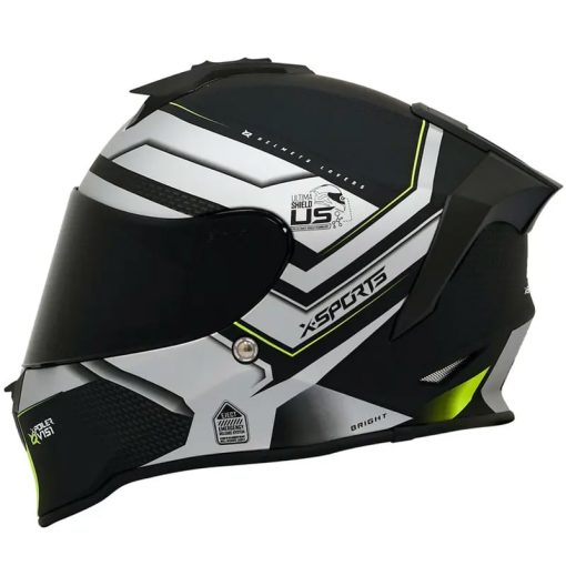 Casco X-Sports V151 Brigth Negro Amarillo Brillo