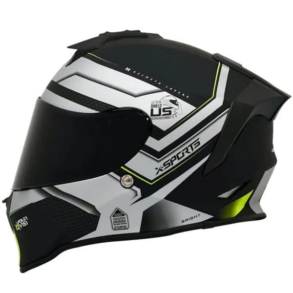 Casco X Sports V151 Brigth Negro Amarillo Brillo41 Copia - Punto Llantas 1