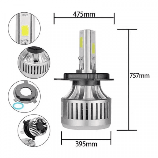 Luz Led Motoled H4 12V 4.500 Lumens Corriente Directa Alterna - Punto Llantas 1