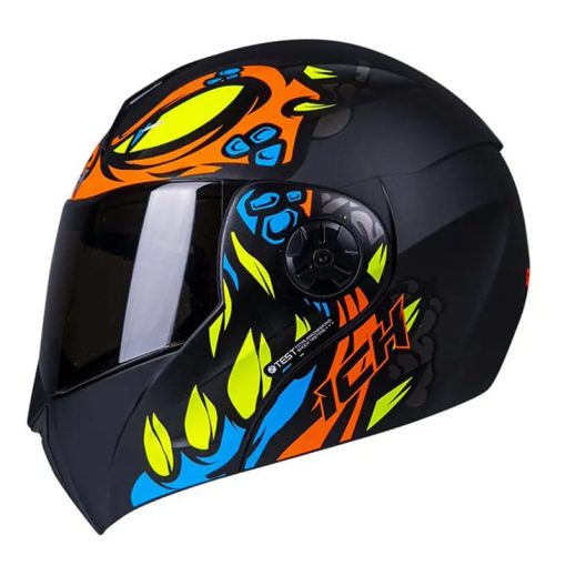 Casco Ich 3110 Guinz Negro Mate Naranja - Image 2