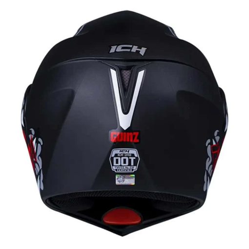 Casco Ich 3110 Guinz Negro Mate Rojo - Image 3