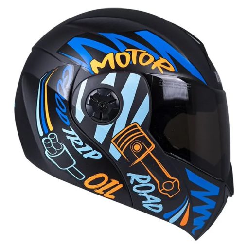 Casco Ich 3110 Motor Negro Mate Azul - Image 4