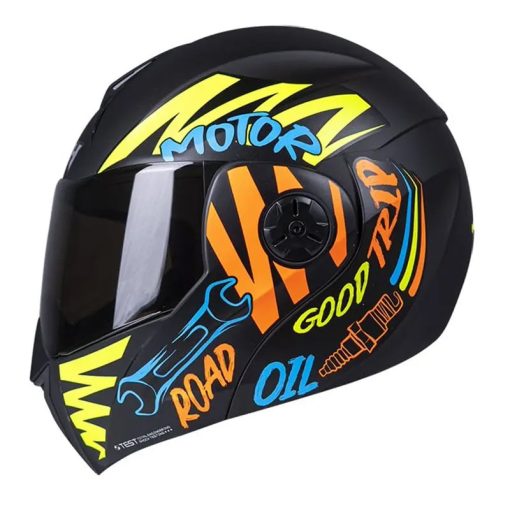 Casco Ich 3110 Motor Negro Mate Naranja - Image 2
