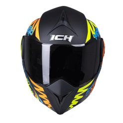Casco Ich 3110 Motor Negro Mate Naranja21 copia - Punto Llantas 2