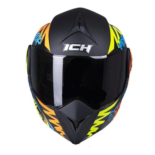 Casco Ich 3110 Motor Negro Mate Naranja - Image 3