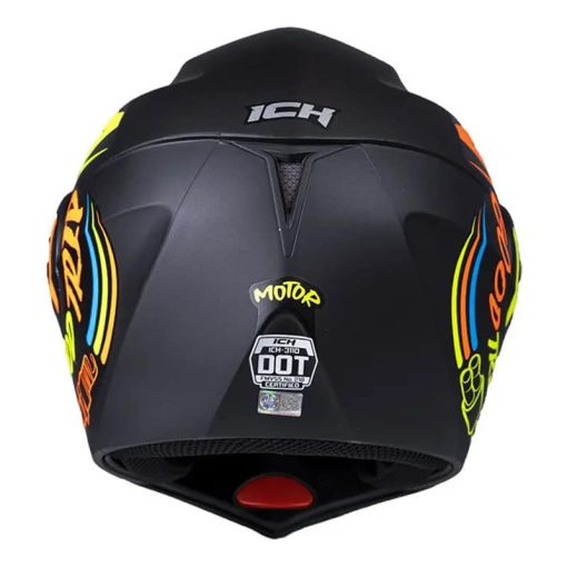 Casco Ich 3110 Motor Negro Mate Naranja - Image 5