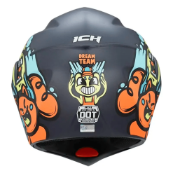 Casco Ich 3110s Kids Dream Team Azul Oscuro Naranja Brillo2 - Punto Llantas 3