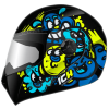 Casco Ich 3110s Kids Dream Team Negro Azul Brillante - Punto Llantas 6