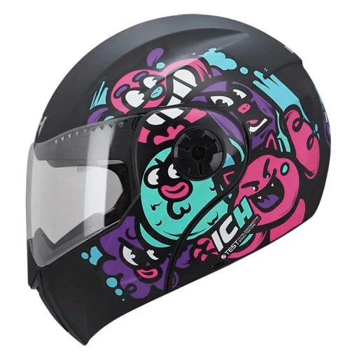 Casco Ich 3110 Kids Smile Negro Fucsia - Image 2