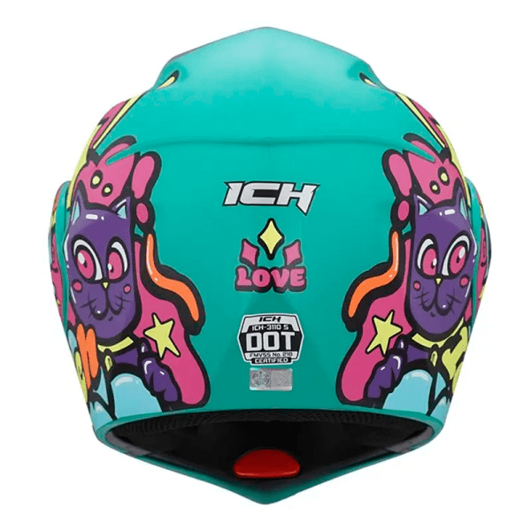 Casco Ich 3110S Kids Love Verde Menta Fucsia Brillante1 - Punto Llantas 3