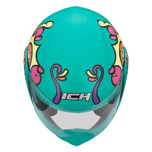 Casco Ich 3110S Kids Love Verde Menta Fucsia Brillante2 - Punto Llantas 4