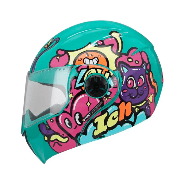 Casco Ich 3110S Kids Love Verde Menta Fucsia Brillante4 - Punto Llantas 2