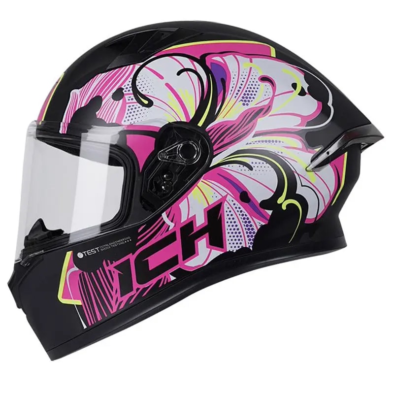 Casco Moto Mujer Biker Ich Fucsia Negro Orale Dot Integral