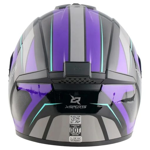 Casco X-Sports M63 Broker Negro Morado Brillo - Image 3