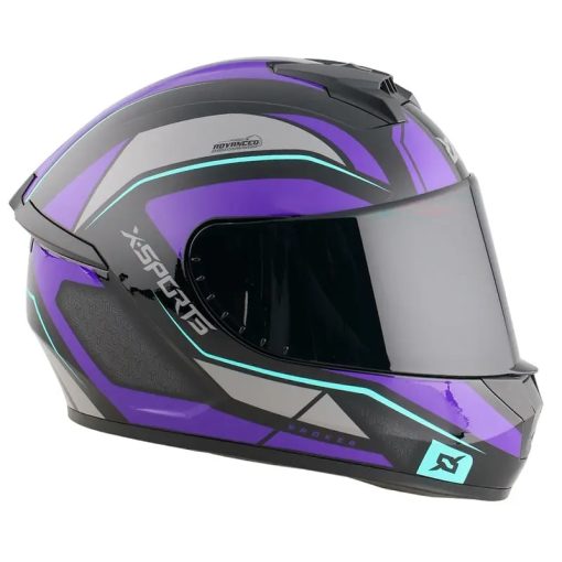 Casco X-Sports M63 Broker Negro Morado Brillo - Image 2