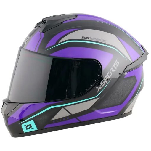 Casco X-Sports M63 Broker Negro Morado Brillo