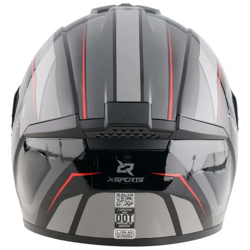 Casco X-Sports M63 Broker Negro Rojo Brillo - Image 3