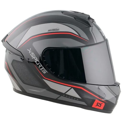 Casco X-Sports M63 Broker Negro Rojo Brillo - Image 2