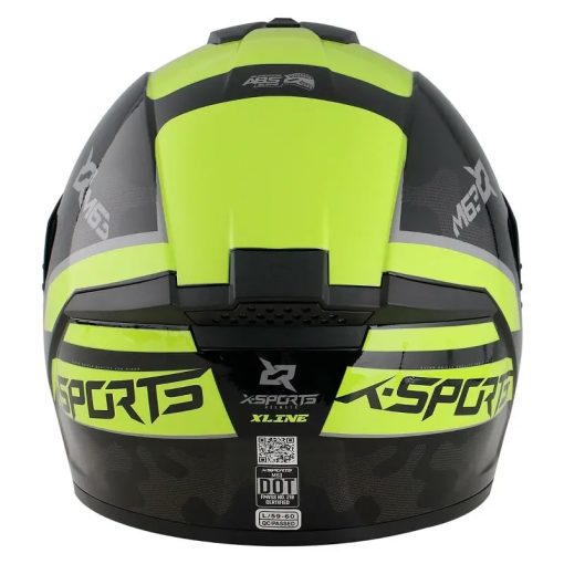 Casco X-Sports M63 Comander Negro Amarillo Brillo - Image 3