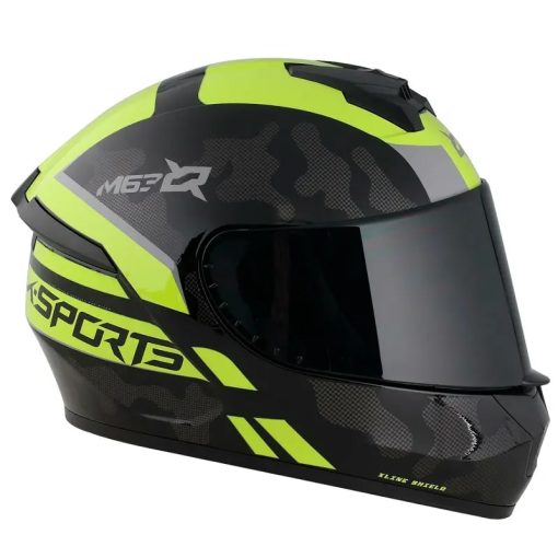 Casco X-Sports M63 Comander Negro Amarillo Brillo - Image 2