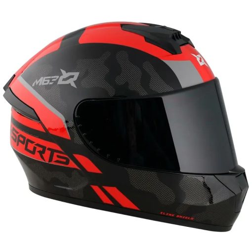 Casco X-Sports M63 Comander Negro Rojo Brillo - Image 2