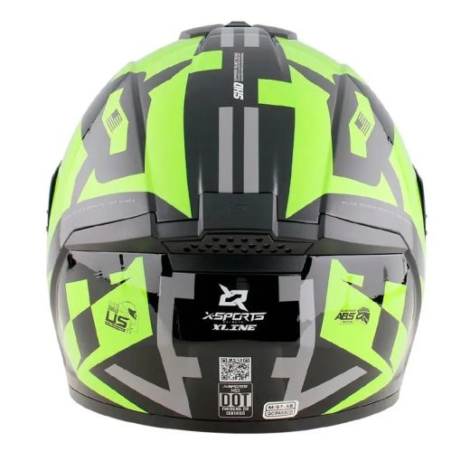 Casco X-Sports M63 Geminis Negro Amarillo Brillo - Image 4
