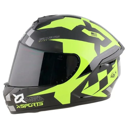 Casco X-Sports M63 Geminis Negro Amarillo Brillo