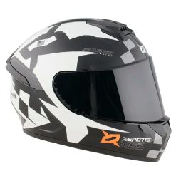 Casco X Sports M63 Geminis Negro Blanco Brillo21 copia - Punto Llantas 1