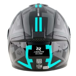 Casco X Sports M63 Geminis Negro Menta Mate11 copia - Punto Llantas 2