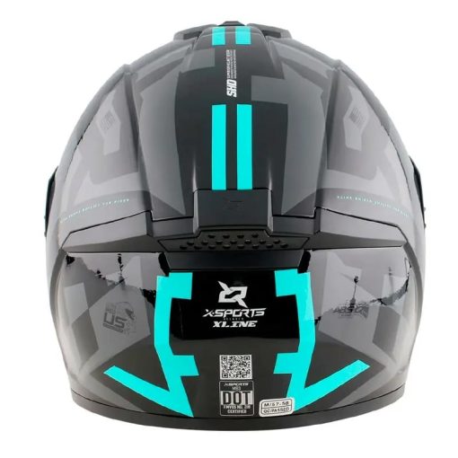 Casco X-Sports M63 Geminis Negro Menta Mate - Image 3