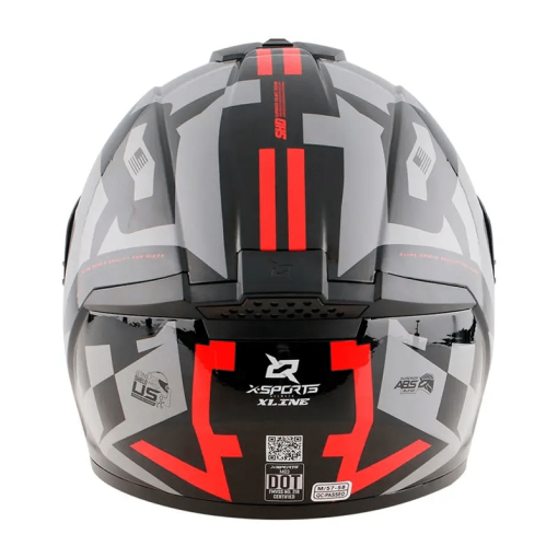 Casco X-Sports M63 Geminis Negro Rojo Brillo - Image 3